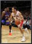 New York Knicks V Toronto Raptors: Jose Calderon And Raymond Felton by Ron Turenne Limited Edition Pricing Art Print