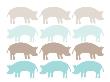 Seagreen Pig Family by Avalisa Limited Edition Print