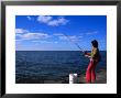 Woman With Fishing Rod, Grand Haven, Mi by Barry Winiker Limited Edition Print