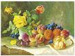 Yellow Rose And Fruits by E. Kruger Limited Edition Print