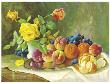 Yellow Rose And Fruits by E. Kruger Limited Edition Print
