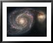 The Whirlpool Galaxy (M51) And Companion Galaxy by Stocktrek Images Limited Edition Print