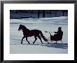 Horse-Drawn Sleigh Ride At Twilight In A Snowy Landscape by Ira Block Limited Edition Pricing Art Print