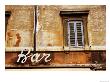 Bar Sign On Old Building Facade, Rome, Italy by Dennis Johnson Limited Edition Pricing Art Print