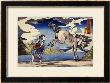 The Strong Woman, Okane, Of Omi Province, Subduing A Wild Horse by Kuniyoshi Limited Edition Print