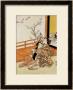 Two Women Seated By A Verandah, One Pointing At Geese In Flight Beyond A Flowering Plum Tree by Suzuki Harunobu Limited Edition Print