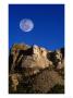The Moon Above The Carved Faces Of Mt. Rushmore, South Dakota, Mt. Rushmore, Usa by Mark Newman Limited Edition Print