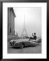 Model Wearing Jacques Fath Ensemble Beside 1947 Model Delahaye Automobile by Tony Linck Limited Edition Print