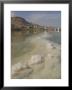 Sea And Salt Formations With Hotels And Desert Cliffs Beyond, Dead Sea, Israel, Middle East by Simanor Eitan Limited Edition Print