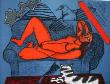 Femme Au Divan Bleu by Guillaume Corneille Limited Edition Print