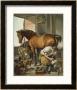 Blacksmith Puts A New Shoe On A Bay Mare by Edwin Henry Landseer Limited Edition Pricing Art Print