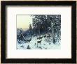 Deer In A Snowy Wooded Landscape by Arthur Julius Thiele Limited Edition Print