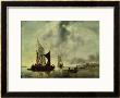 Calm Or, Boats Near The Coast, After 1651 by Jan Van De Capelle Or Cappelle Limited Edition Print