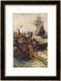 Abel Tasman Is Attacked By Native New Zealanders At Massacre Bay by Alec Ball Limited Edition Print
