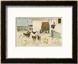 The Cock Mounted On Top Of The Coop Is Able To Look Into The Farmhouse by Cecil Aldin Limited Edition Print