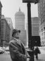 Singer Maurice Chevalier Standing On A Street Corner On Park Avenue by Robert W. Kelley Limited Edition Print