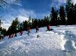 Group Climbing Ridge Of Maligne, Jasper, Canada by Lee Foster Limited Edition Print