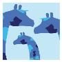 Blue Giraffes by Avalisa Limited Edition Print