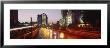 Street Lights Illuminated On The Road, Waterplace Park, Providence, Rhode Island, Usa by Panoramic Images Limited Edition Print