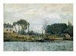 Boats At The Floogate Of Bougival by Alfred Sisley Limited Edition Print