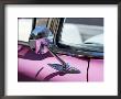 Close-Up Of A Wing Mirror And Reflection On A Pink Cadillac Car by Mark Chivers Limited Edition Print