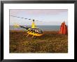 Helicopter About To Take Off With Termite Mound At Right, North Of Cooktown, Australia by Michael Gebicki Limited Edition Print