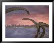 Town Dinosaur Mural, Drumheller, Alberta, Canada by Walter Bibikow Limited Edition Print