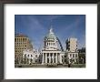 View Of The Old Courthouse With The Arch Rising In The Background by Paul Damien Limited Edition Pricing Art Print