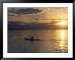 Kayaker In Strait Of Georgia At Sunset, Bc, Can by Troy & Mary Parlee Limited Edition Print
