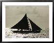 Silhouetted Cat Boat On A Sea Of Silver At Twilight by Bill Curtsinger Limited Edition Pricing Art Print