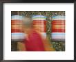 Buddhist Monk Passing Prayer Wheels, Mcleod Ganj, Dharamsala, Himachal Pradesh State, India, Asia by Jochen Schlenker Limited Edition Pricing Art Print