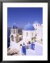 Domes And Bell Tower Of Blue And White Christian Church, Oia, Santorini, Aegean Sea, Greece by Sergio Pitamitz Limited Edition Print