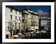 Market And Buildings In City Street, Coimbra, Portugal by Bethune Carmichael Limited Edition Print