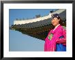 Gyeongbokgung Palace, Woman In Traditional Hanbok Dress, Gwanghwamun, Seoul, South Korea by Anthony Plummer Limited Edition Pricing Art Print