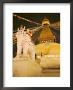 Tibetan Buddhist Stupa, Boudha, Bodhnath, Lit By Votive Candles On A Winter Night, Kathmandu, Nepal by Don Smith Limited Edition Print