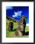 Moai On Side Of Volcano, Easter Island, Valparaiso, Chile by Peter Hendrie Limited Edition Pricing Art Print