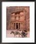 Horse And Carriage In Front Of The Treasury (Al-Khazneh), Petra, Unesco World Heritage Site, Jordan by Christian Kober Limited Edition Print