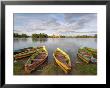 Colourful Rowing Boats And Trakai Castle, Trakai, Near Vilnius, Lithuania, Baltic States by Gary Cook Limited Edition Print