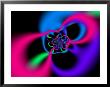 Abstract Pink, Blue And Green Patterns On Black Background by Albert Klein Limited Edition Print