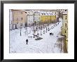 Snow Covering Na Kampe Square, Kampa Island, Mala Strana Suburb, Prague, Czech Republic, Europe by Richard Nebesky Limited Edition Print