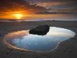 Rockpool And People At Sunset, Dunraven Bay, Southerndown, Wales by Adam Burton Limited Edition Print