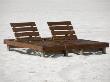 Wooden Lounge Chairs On The Beach In Alabama by Images Monsoon Limited Edition Pricing Art Print