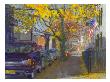 Watercolor Painting Of A Neighborhood Street Scene by Images Monsoon Limited Edition Print
