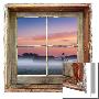 Farmyard Sunrise Viewed Through An Old Window Frame by D.M. Limited Edition Print