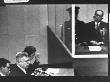 Defense Counsel Dr. Robert Servatius Addressing The Court As Nazi War Criminal Adolf Eichmann Sits by Gjon Mili Limited Edition Print