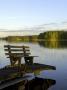 A Wooden Bench On An Old Landing By A Lake, Sweden by Berndt-Joel Gunnarsson Limited Edition Print