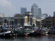 Limehouse Basin And Boats With View Of Canary Wharf, London by Natalie Tepper Limited Edition Print