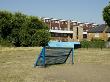 Housing, Kingston-Upon-Thames, Surrey, Metal Goal With Housing In The Background by Tim Mitchell Limited Edition Print