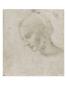 Tete De Jeune Femme, De Profil A Gauche, Et Croquis D'un Homme En Buste by Leonard De Vinci Limited Edition Print