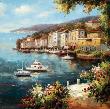 Mediterranean Yacht Harbor by Peter Bell Limited Edition Print
